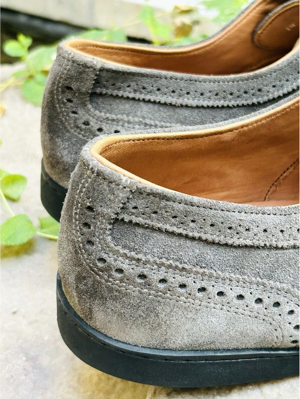 Allen Edmonds Strand Oxford Dress Sneaker Shoe Gray Leather Wingtip 13 EEE 3E